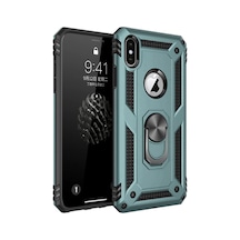Apple iPhone Uyumlu Xs Max Kılıf Sofya Yüzüklü Silikon Kapak - Yeşil İtdark8412