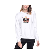Carmen Sandiego Found Baskılı Beyaz Kadın Sweatshirt
