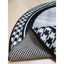 Kaz Ayağı, Pamuk Dokuma Taban Yuvarlak Banyo Halısı 100x100-60x60-40x60 Cm 3 Lü Set Arb8073 Çok Renkli