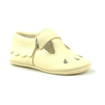 Hapshoe Kids Hakiki Deri Bej Lastikli Kız Bebek Patik Bej