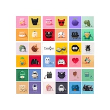 Caseonn Samsung Galaxy Buds 2 Kılıf Karakter Figürlü İyor Mavi - Bej