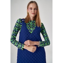 Kapitone Saks Jile Elbise