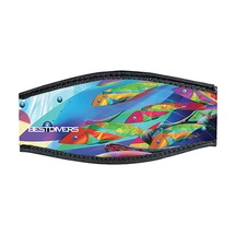 BestDivers Maske Arkalığı PSYCHEDELIC Neopren Velkrolu Siyah