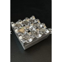 Izgaralı Döküm Küllük Kapaklı Kül Tablası Delikli Metal Kare Küllük Metalik Belirtilmemiş Kare
