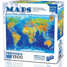 Ks Games 1500 Parça Dünya Siyasi Haritası Puzzle - Adrian Chesterman