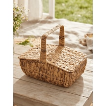 Hasır Piknik Sepeti 43 X 26 X 16 Cm Bej
