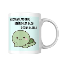 Kıskananlar Oldu Komik Yazılı Kupa Bardak Hediyelik Çay Kahve Kupası Coffee Mug Beyaz - Çok Renkli