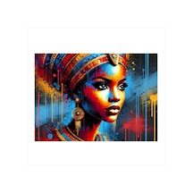 Afrikalı Kadın Sanatı Desenli Mdf Tablo