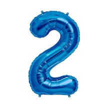 2 Rakam Mavi Folyo Balon 34 İnç 76-82 Cm