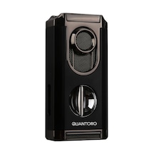Quantoro 3 Torch Pürmüz V-cut Siyah Metal Puro Çakmağı - Trz1209