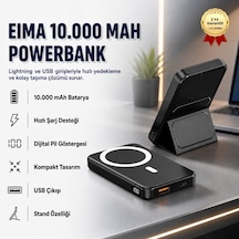 Eima 10000mah Powerbank Kompakt Taşınabilir Hızlı Şarj Cihazı Usb Çıkışlı Mobil Batarya-1336 BEYAZ