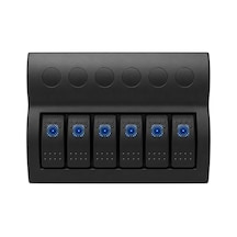 Labarka 6'lı Switch Panel Otomatik Sigortalı Mavi LED'li 12-24V