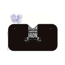 Xuweiwei Kişiselleştirilmiş Uv Korumalı Araba Güneşliği Demir Sharpen Demir Siyah Polyester