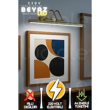 Parlak Gold Kasa Beyaz Led Flüt Tablo Aplik 35 Cm 220v Duvar Tipi Işık Voltline Serisi