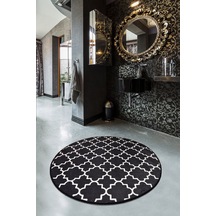 Kupa Siyah Djt Çap 100 Cm Banyo Halısı, Paspas Çok Renkli