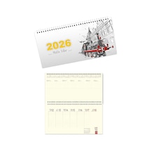 2026 Haftalık Masa Takvimi Masa Sümeni Büyük Boy 33x16 Cm Tek Renk