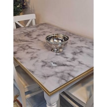 Kalın Pvc Masa Koruyucu 1.2 Mm Mika Örtü, 80 Cm En, Mermer Desen 32pvc-mrm11 Gri