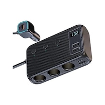 Araç Çakmaklık Çoğaltıcı Usb Type-c Şarj Aleti Mt-a9875 Siyah İle Uyumlu