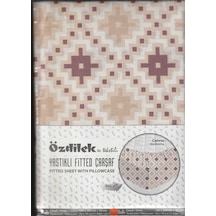 Özdilek Fitted Lastikli Çarşaf Seti Yastıklı Çarşaf %100 Pamuk Ranforce 100 X 200 Murdum Canvas