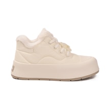 Beyaz İçi Küklü Bağcıklı Soğuğa Dirençli Kadın Sneaker Chizy Z Beyaz