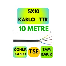 Öznur 5x10 Ttr Kablo Siyah Metre Seçenekli - 10 Metre