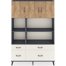 Arges Dolap 8 Raflı 4 Çekmeceli 3 Kapaklı 132x30x195 Antrasit... Antrasit