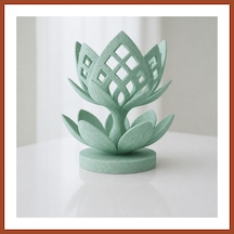 Bezos 3d Baskı Lotus Çiçeği Mumluk - Dekoratif Tealight Mumluk-mint Pro
