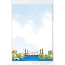 A5 Çiçek Bloknot Çizgisiz Defter - 50 Yaprak - Memopad - Notepad - Not Defteri - Not Kağıdı - 1614 Çok Renkli