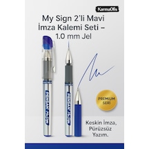My Sign 2 Li Mavi Jel İmza Kalemi Seti 1.0 Mm Akıcı Yazım Premium Mavi