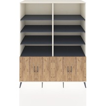 Kronos Gardrop 10 Raflı 4 Kapaklı 176x59x221 Aytaşı-çam/antrasit Beyaz