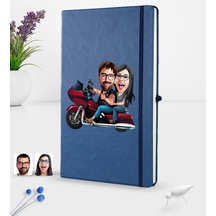 Kişiye Özel Sevgililer Karikatürlü Karikatürlü Lacivert Termo Der N11.2910