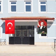 Atatürk Posteri ve Türk Bayrağı Raşel Kumaş 100x150 cm -5