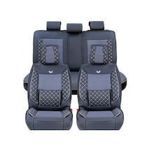 Honda Civic Uyumlu Lüks Deri Oto Koltuk Kılıfı Ön Arka Set 5'li Takım Füme Fs
