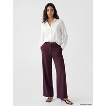 Lcw Modest Bordo Regular Fit Geniş Paça Kadın Pantolon