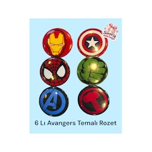 Marvel Süper Kahraman Rozet Seti 6'lı Iron Man, Captain America, Spider-man, Hulk, Thor, Avengers Diğer