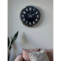 Zentime Modern 40 Cm Metal Krom Standart Duvar Saati Çok Renkli