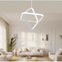 Tt316-by Tt Ayd. 2kare Modeli Gün Işığı Mat Beyaz Led Avize Beyaz