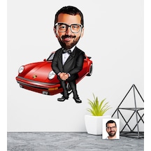 Kişiye Özel Bay Patron Karikatürlü Duvar Sticker 50X70CM 1