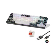 Gaming Mekanik Klavye Tri Mod Rgb Red Switch - Beyaz Siyah Mf1703w Diğer