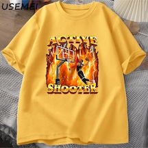 Flood Of Style Aktif Atıcı Grafik T Shirt Komik Meme Tshirt Pamuk Kısa Kollu O Boyun T-shirt Adam Elbise Boy Sarı