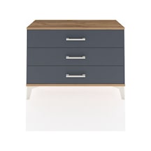 Arges Şifonyer 3 Çekmeceli 88x30x64 Çam-antrasit Atlas Çam