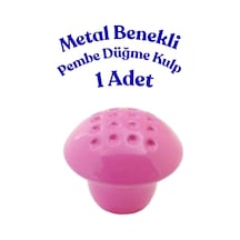 Klc Metal Benekli Yuvarlak Pembe Düğme Kulp - Çocuk Odası, Mutfak Ve Dolap İçin Modern Çekmece Kulbu Benekli Pembe Benekli Pembe