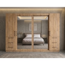 Alya Tamamı Mdf Sürgü Kapaklı Dolap Gardırop Çam 240 Cm
