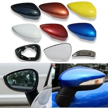 1 Adet Turuncu L-araba Dikiz Aynası Konut Çerçeve Cam Lens Dönüş Sinyal Işığı Dikiz Aynası Kapağı Ford Fiesta 2009 İçin 2010 2011 2012 -2016