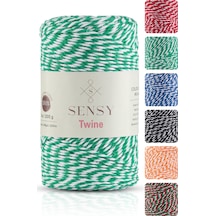 Sensy Premium 200 Metre 200 G Yeşil Beyaz Paket Ip Hediye Paketleme Ipi Marteniçka Ipi Twine Baker