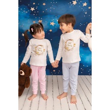 Pia Baby İsme Özel Kız Çocuk 2 Adet Pijama Takımı %100 Pamuk Penye İsim Baskılı Kişiye Özel Kreş Pijaması Hediye Seti 10932m15pi Krem