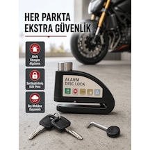 Titreşim Sensörlü Alarmlı Motosiklet Disk Kilidi 14mm Çelik Çift