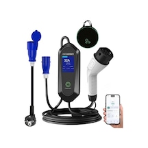 32a 7kw Taşınabilir Elektrikli Araç Şarj İstasyonu - 5 Metre Kablo - Type 2 - Eu Plug