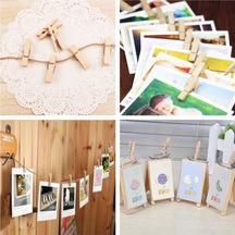 100 Adet 2,5 Cm Mini Ahşap Mandal-çok Fonksiyonlu Foto Askısı 25 Kahverengi Diğer