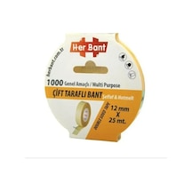 Her Bant Çift Taraflı Bant 12mmx25mt - 3 Adet